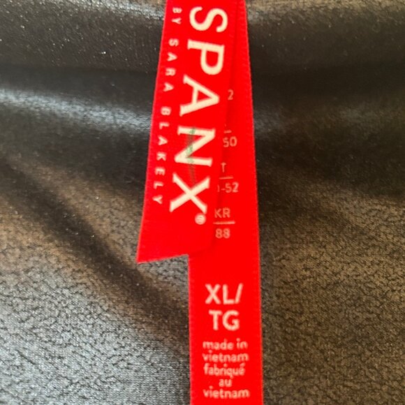 SPANX black faux leather leggings sz XL - Picture 8 of 13